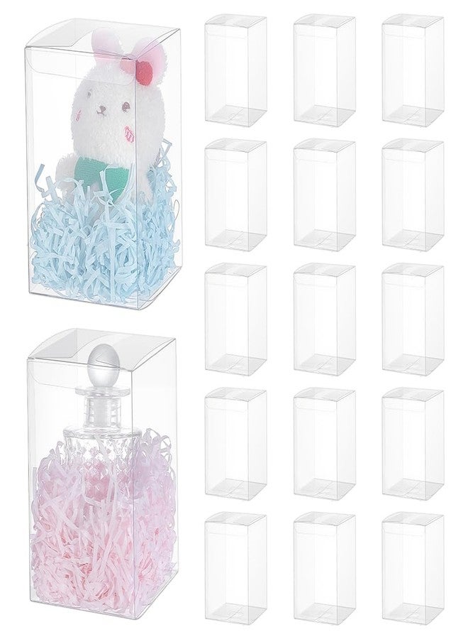 بينيكريت مجموعة بينيكريت من 15 علبة هدايا مستطيلة شفافة، مصنوعة من بلاستيك PVC شفاف، مثالية لتغليف الهدايا في حفلات الزفاف وأعياد الميلاد وحفلات توديع العزوبية، بأبعاد 3.54 × 3.54 × 5.55 بوصة. - Image 1